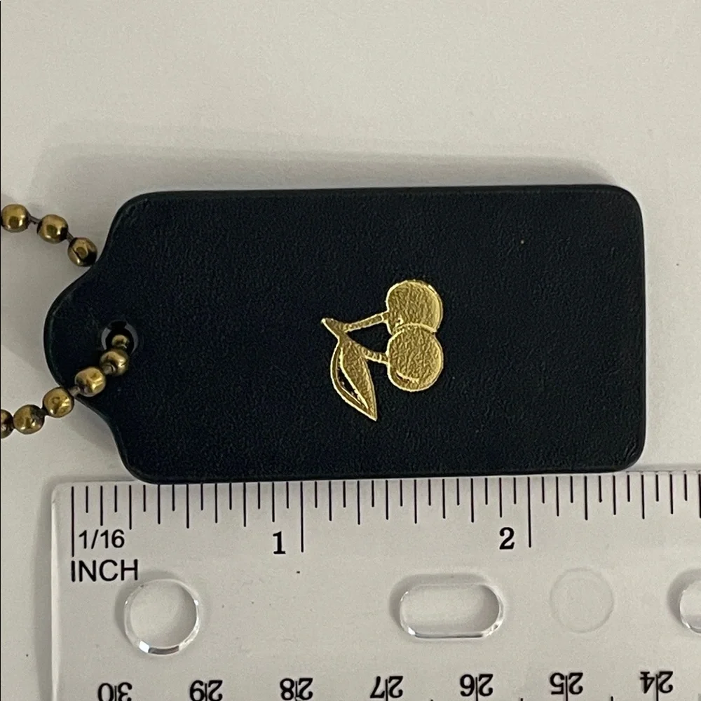 Coach Gold Foil Cherries Leather Hang Tag - Picture 8 of 10